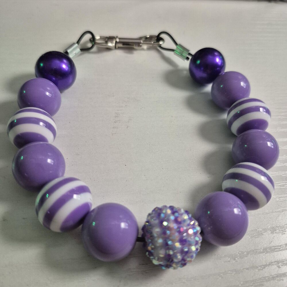 Handmade Statement Beaded Dog Puppy Collar Necklace Jewelry Durable Acrylic 14"